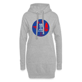 Aude paradis de la glisse 11 wind wing kite sup - Sweat-shirt à capuche long Femme - gris chiné - Devant