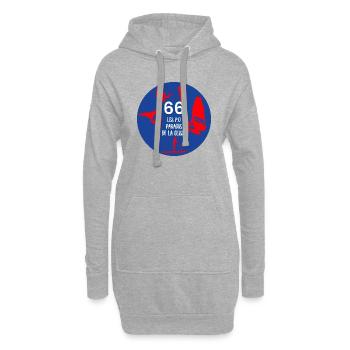 Pyrénées orientales paradis de la glisse 66 - Sweat-shirt à capuche long Femme - gris chiné - Devant