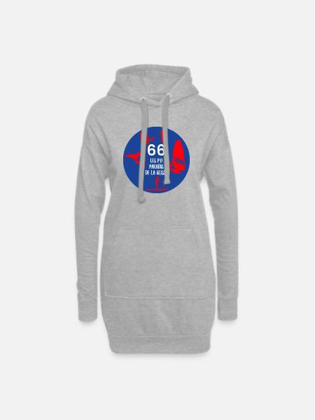Pyrénées orientales paradis de la glisse 66 - Sweat-shirt à capuche long Femme - gris chiné