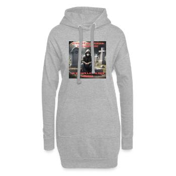 JE METS MON MASQUE AU CIMETIÈRElast - Sweat-shirt à capuche long Femme - gris chiné - Devant