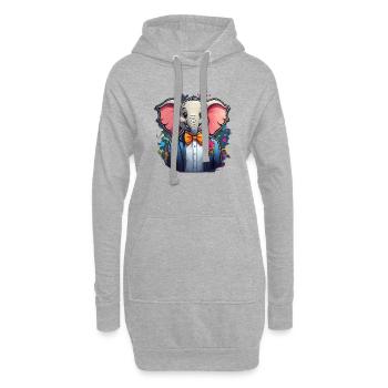 Lustiger Comic Elefant - Hoodie-Kleid - Grau meliert - Vorne