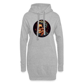 Raucher Skelett - Hoodie-Kleid - Grau meliert - Vorne