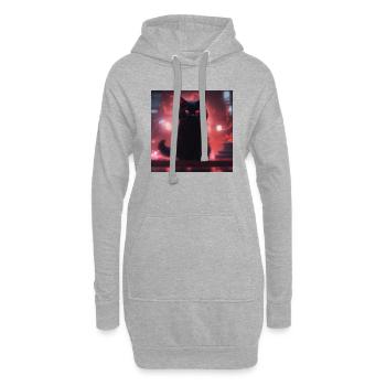 Flammenkatze - Hoodie-Kleid - Grau meliert - Vorne