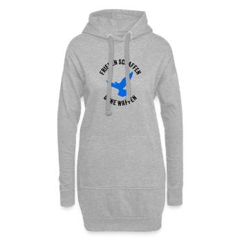 FRIEDEN SCHAFFEN OHNE WAFFEN mit Friedenstaube - Hoodie-Kleid - Grau meliert - Vorne