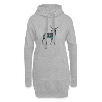 Hirsch - Hoodie-Kleid - Grau meliert - Vorne