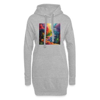 Méthode abstraite - Sweat-shirt à capuche long Femme - gris chiné - Devant