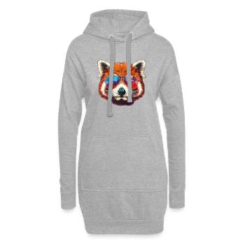 Panda roux Petit Panda - Sweat-shirt à capuche long Femme - gris chiné - Devant