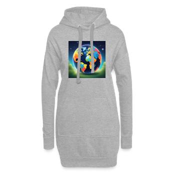 Autism World - Hoodie-Kleid - Grau meliert - Vorne