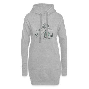 Amis pas de nourriture Veau pour les végétaliens - Sweat-shirt à capuche long Femme - gris chiné - Devant
