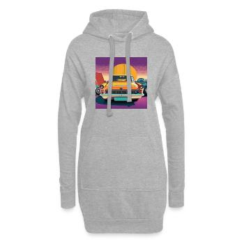 Lowrider orangen Flair: Sonnenuntergangs-Schimmer - Hoodie-Kleid - Grau meliert - Vorne