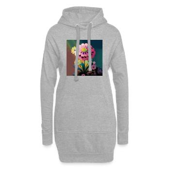 Zauberhafter Sonnenuntergangszauber - Hoodie-Kleid - Grau meliert - Vorne