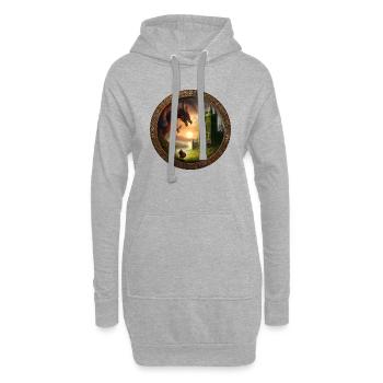 Ami dragon - Sweat-shirt à capuche long Femme - gris chiné - Devant