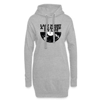 Hier soir, un DJ m’a sauvé la vie - Sweat-shirt à capuche long Femme - gris chiné - Devant