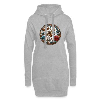 Le bonheur des abeilles - Sweat-shirt à capuche long Femme - gris chiné - Devant