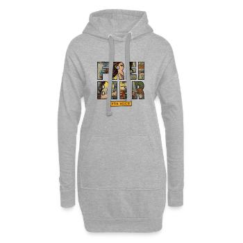 Freibier für mich - Hoodie-Kleid - Grau meliert - Vorne