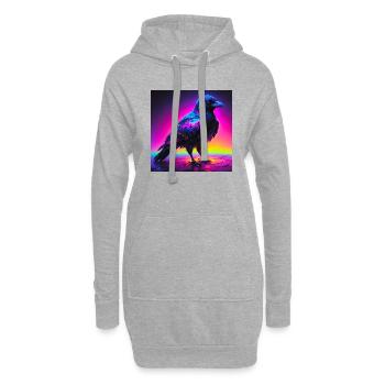 art du corbeau/corbeau - Sweat-shirt à capuche long Femme - gris chiné - Devant