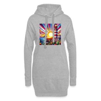 Phare mystique de Gato Loco Leuchtturm - Sweat-shirt à capuche long Femme - gris chiné - Devant