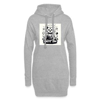 Gato Loco Katzenyoga Mantra Entspanung Catyoga - Hoodie-Kleid - Grau meliert - Vorne