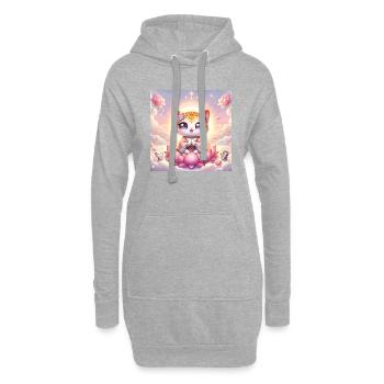 Gato Loco Yoga Méditation Lotus Position Yocat Yogacat - Sweat-shirt à capuche long Femme - gris chiné - Devant