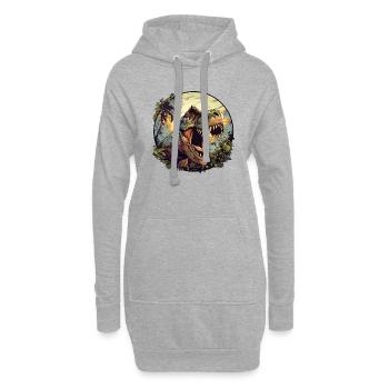 Dino Safari - Hoodie-Kleid - Grau meliert - Vorne