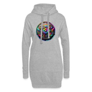 Fleur arc-en-ciel mécanique 3 - Sweat-shirt à capuche long Femme - gris chiné - Devant