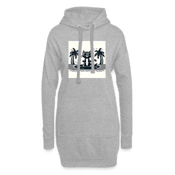 Gato Loco Surfende Katze Hang Urlaub Surf Cat - Hoodie-Kleid - Grau meliert - Vorne