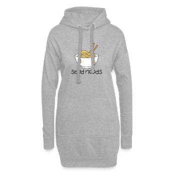Citation de nouilles drôles Envoyer des nouilles ramen - Sweat-shirt à capuche long Femme - gris chiné - Devant