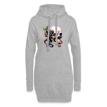 Verwandlung der Menschheit in schlangenförmige Wachsamkeit!" - Hoodie-Kleid - Grau meliert - Vorne