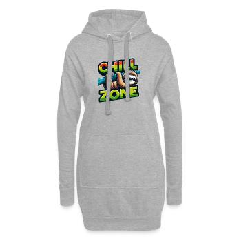 Ein entspanntes Faultier, das von einem Ast hängt - Hoodie-Kleid - Grau meliert - Vorne