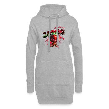 Teile die Liebe, lass uns mit Paintball jammen - Hoodie-Kleid - Grau meliert - Vorne