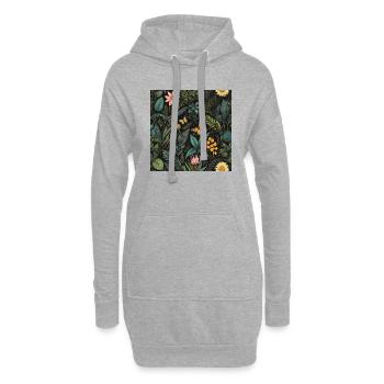 Schmetterlinge im Laub #butterfly #flowers - Hoodie-Kleid - Grau meliert - Vorne