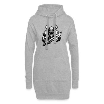 Mächtiger Wikingerkrieger Version 3 - Hoodie-Kleid - Grau meliert - Vorne