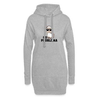 Lama Cool Geschenk - Sorgenfrei - Hoodie-Kleid - Grau meliert - Vorne