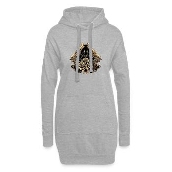 Pistolets d’or - Sweat-shirt à capuche long Femme - gris chiné - Devant