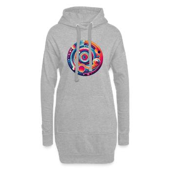 Psychedelic planet - Hoodie Dress - heather grey - Front