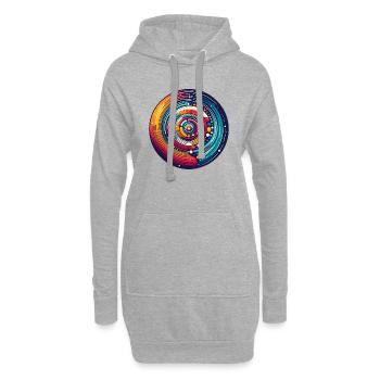 Psychedelic Planets - Hoodie Dress - heather grey - Front