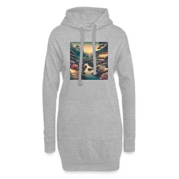 Japon Vintage Bach Azalée Bushes Soirée - Sweat-shirt à capuche long Femme - gris chiné - Devant