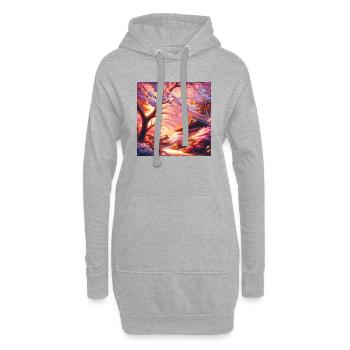 Japon Vintage Cherry Blossom House - Sweat-shirt à capuche long Femme - gris chiné - Devant