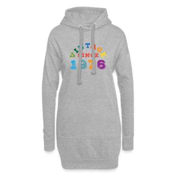 Millésime 1976 - Sweat-shirt à capuche long Femme - gris chiné - Devant