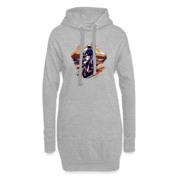 Motocyclette, Croix, Montagne, Vacances, Été, Mont Voyage - Sweat-shirt à capuche long Femme - gris chiné - Devant