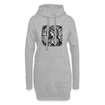 Jungfrau Maria Jesus Bibel christliche Religion christlich - Hoodie-Kleid - Grau meliert - Vorne