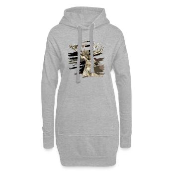 Hirsch - Hoodie-Kleid - Grau meliert - Vorne