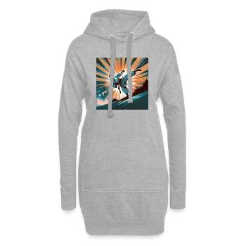 Yoko Geri. Karaté. - Sweat-shirt à capuche long Femme - gris chiné - Devant