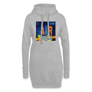 AIR BALL - Sweat-shirt à capuche long Femme - gris chiné - Devant