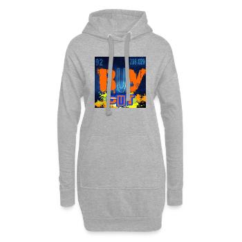 BUY OUT CHEMISTRY - Sweat-shirt à capuche long Femme - gris chiné - Devant