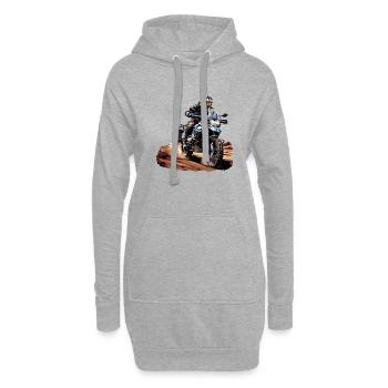 Motorrad GS im Gelände - Hoodie-Kleid - Grau meliert - Vorne