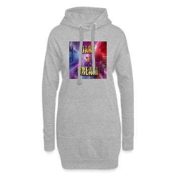 Oser, Rêver, Motivation, Inspirant, Citations, Dr - Sweat-shirt à capuche long Femme - gris chiné - Devant