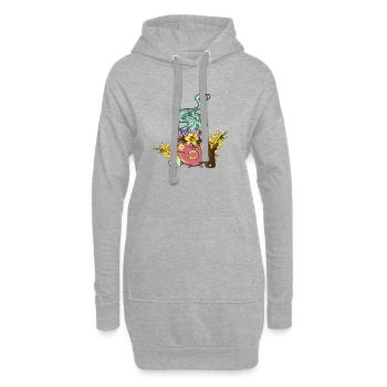 Chaudron d’Ostara - Sweat-shirt à capuche long Femme - gris chiné - Devant