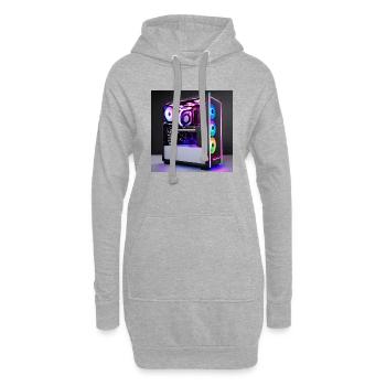 RGB Gaming PC - Hoodie-Kleid - Grau meliert - Vorne