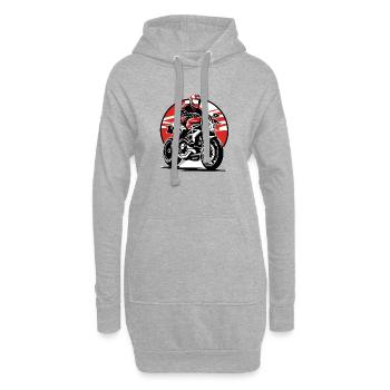 Motorradfahrer rot Naked Bike - Hoodie-Kleid - Grau meliert - Vorne